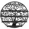 Picture of Sorbus Wall Mounted 5 Tier Nail Polish Rack Holder - Tree Silhouette Round Metal Salon Wall Art Display (Black) .