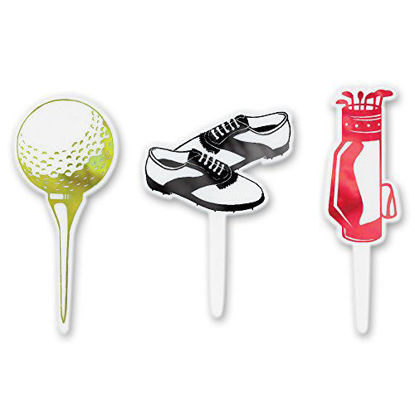 Picture of DECOPAC Golf Themed DecoPic Cupcake Picks (12 Count)