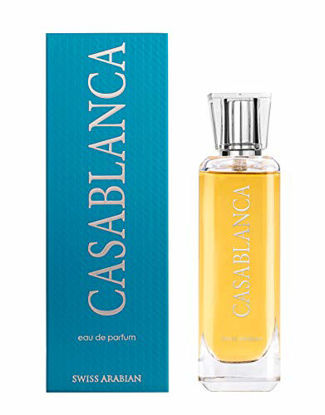 Picture of Casablanca, Eau de Parfum (100mL) | Sweet Gourmand Fragrance Built Around Amber, Peru Balsam, Musk, Suede and Liquid Caramel | for Men and Women | by Oud Perfume Artisan Swiss Arabian | Cologne Spray