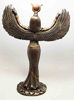 Picture of Ebros Gift Egyptian Goddess Isis Ra with Open Wings Statue 12" Tall Deity of Motherhood Magic Wisdom and Nature Home Decorative Sculpture Gods of Egypt Accent (Bronze Patina)