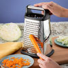 Picture of Professional Box Grater, Stainless Steel with 4 Sides, Best for Parmesan Cheese, Vegetables, Ginger, XL Size, Black