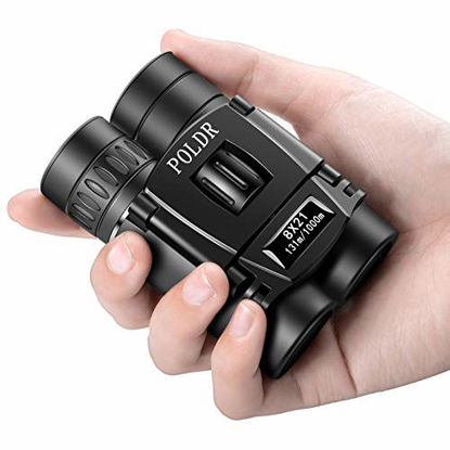 Picture of POLDR 8x21 Small Compact Lightweight Binoculars for Adults Kids Bird Watching Traveling Sightseeing.Mini Pocket Folding Binoculars for Concert Theater Opera