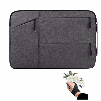 Picture of Drawing Tablet Case Carrying Bag with Artist Glove Graphics Tablet Sleeve Protective Bag for Huion H610 Pro, HS610, Xp-pen Deco 01, Star 06, Ugee M708 and Veikk A30, A50