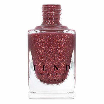Picture of ILNP Cross My Heart - Crisp Rustic Red Holographic Jelly Nail Polish