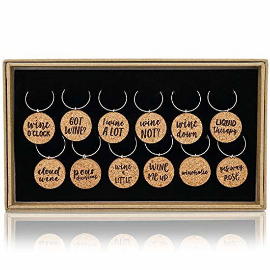 Picture of Funny Wine Glass Charms (Cork, 12 Pack)