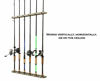 Picture of Old Cedar Outfitters 3-in-1 Hanging Fishing Rod Storage Rack, Hang on Walls Horizontally or Vertically, or on Ceilings, Up to 11 Rod Capacity, 25" x 3.15" x 1.4", Camo Finish (CTIO-011)