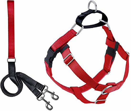 GetUSCart 2 Hounds Design Freedom No Pull Dog Harness Adjustable Gentle Comfortable Control for Easy Dog Walking for Small Medium and Large Dogs Made in USA Leash Included 5 8 MD Red