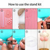 Picture of RUBFAC 7 Sets of Balloon Stand Kits, Reusable Clear Balloon Stand for Table, Including Glue, Tie Tool, Flower Clips, Table Balloon Stand Suitable for Party Wedding Christmas Decorations.