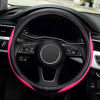 Picture of LABBYWAY Microfiber Leather Auto Car Steering Wheel Cover,Universal Fit 15 Inch Anti-Slip Wheel Protector (Pink)