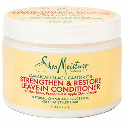 Picture of SheaMoisture Jamaican Black Castor Oil Leave In Conditioner for Over-Processed, damaged hair 100% Pure Jamaican Black Castor Oil to Soften and Detangle Hair 11 oz