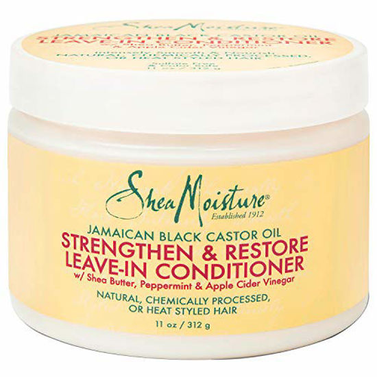 Picture of SheaMoisture Jamaican Black Castor Oil Leave In Conditioner for Over-Processed, damaged hair 100% Pure Jamaican Black Castor Oil to Soften and Detangle Hair 11 oz