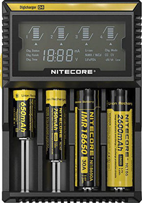 Picture of Nitecore 9004666 (Sysmax Industrial) Digi Charger D4 Universal Smart Charger, Black