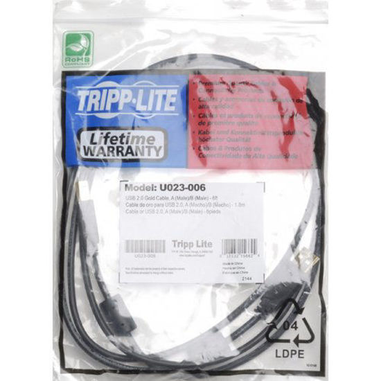 Getuscart Tripp Lite Usb 20 Hi Speed Ab Cable With Ferrite Chokes Mm 6 Ft U023 006 Black 1433