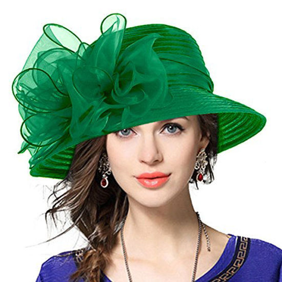 Women Cloche Hat Vintage Hat Summer Bowler Hat Sun Church Hat for