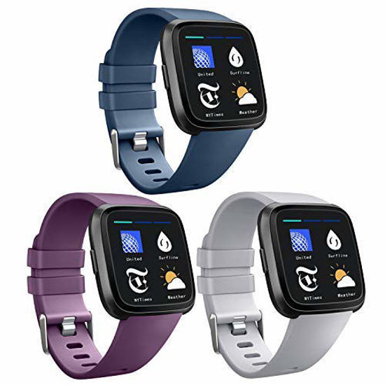 GetUSCart AK 3 Pack Soft TPU Bands Compatible with Fitbit Versa