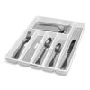 Picture of madesmart Classic Large Silverware Tray - White |CLASSIC COLLECTION | 6-Compartments| Kitchen Drawer Organizer | Soft-Grip Lining and Non-Slip Rubber Feet | BPA-Free