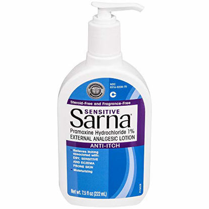 Picture of Sarna Sensitive Anti-Itch Moisturizing Lotion White Fragrance Free, 7.5 Fl Oz