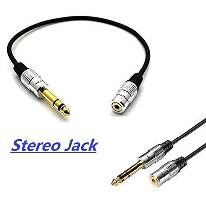 Picture of ATC Aluminum 30cm/12inch Golden Plated Metal Stereo 6.35mm 1/4" TRS Male to 3.5mm 1/8" Female Jack Plug Socket Headphone Headset Converter Cable Adapter Connector