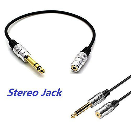 Picture of ATC Aluminum 30cm/12inch Golden Plated Metal Stereo 6.35mm 1/4" TRS Male to 3.5mm 1/8" Female Jack Plug Socket Headphone Headset Converter Cable Adapter Connector