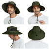 Picture of EINSKEY Sun Hat for Men/Women, Sun Protection Wide Brim Bucket Hat Waterproof Breathable Packable Boonie Hat for Fishing Army Green