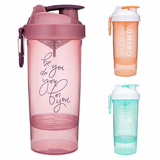 Rise & Grind Smartshake Shaker Bottle with Motivational Quote, Original2Go  ONE 27 Ounce Protein Shaker Cup, Container Storage for Protein or  Supplements, Perfect Gym Fitness Gift 