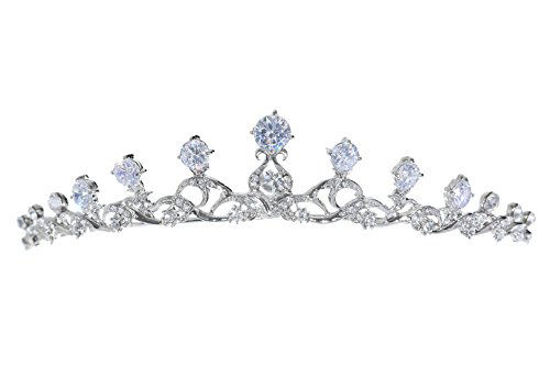 Picture of Elegant Rhodium Plated CZ Crystal Celtic Bridal Tiara Crown T1268