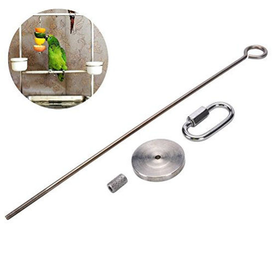 Picture of Bird Fruit Vegetable Holder Stainless Steel Vegetable Skewer Hanging Food Feed Tool for Parrot Budgies Parakeet Cockatiels Conure Lovebirds Finch Canary Pigeon Hamster Rat Gerbil Cage (7.9inch,20cm)