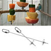 Picture of Bird Fruit Vegetable Holder Stainless Steel Vegetable Skewer Hanging Food Feed Tool for Parrot Budgies Parakeet Cockatiels Conure Lovebirds Finch Canary Pigeon Hamster Rat Gerbil Cage (7.9inch,20cm)