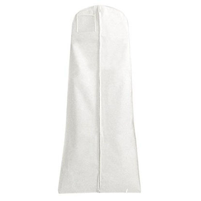 Picture of HANGERWORLD White 72inch Breathable Wedding Gown Dress Garment Clothes Carry Cover Storage Protector Bags