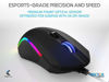 Picture of KINESIS Gaming Vektor RGB Mouse - Wired Adjustable to 5000 DPI - 6 Programmable Buttons - Dual-Zone RGB Lighting - Contoured Shape and Rubber Side Grips