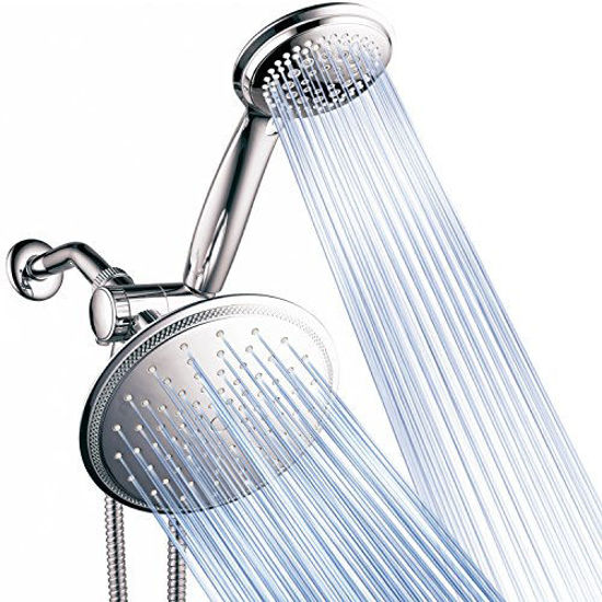 Picture of DreamSpa 3-way 8-Setting Rainfall Shower Head and Handheld Shower Combo (Chrome). Use Luxury 7-inch Rain Showerhead or 7-Function Hand Shower for Ultimate Spa Experience!