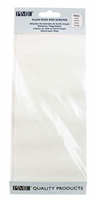 Picture of PME PS41 Cake Decorating 8" Tall Plain Edge Plastic Side Scraper 8 x 3.7 Inches, White, Standard