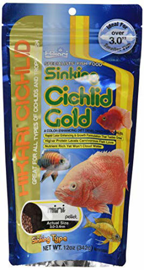 Picture of Hikari 12-Ounce Sinking Cichlid Gold Pellets for Pets, Mini