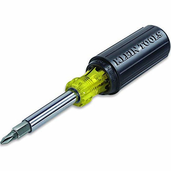 Picture of Klein Tools 32500 Multi-Bit Screwdriver / Nut Driver 11-in-1 Multi Tool, 8 Industrial Strength Bits, 3 Nut Driver Sizes, Cushion Grip Handle