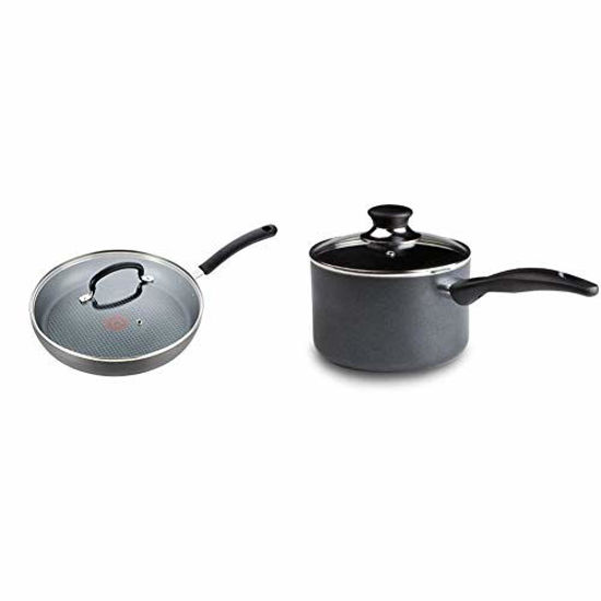 T-fal Dishwasher Safe Cookware Fry Pan with Lid Hard Anodized