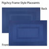 Picture of pigchcy Placemats,Washable Woven Vinyl Placemats for Dining Table,Easy to Clean Plastic Placemats Set of 6(18 x 12 inch, Royal + Navy Blue)