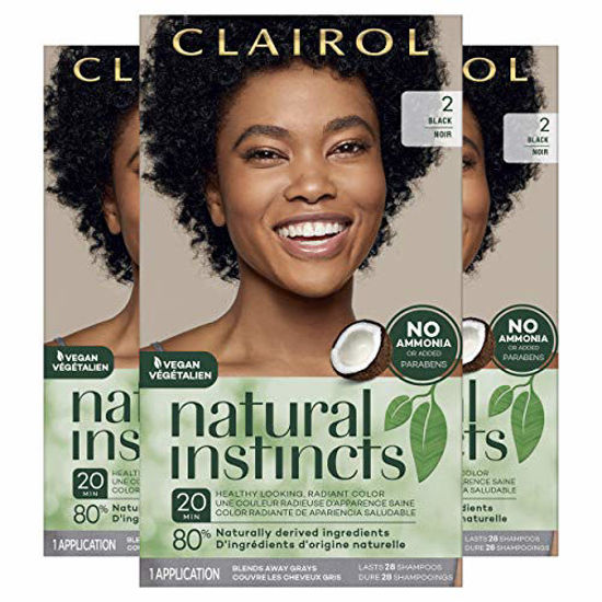 Picture of Clairol Natural Instincts Semi-Permanent, 2 Black, Midnight, 3 Count