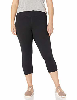 Picture of Just My Size Women's Plus Size Active Stretch Capri, Black, 2X