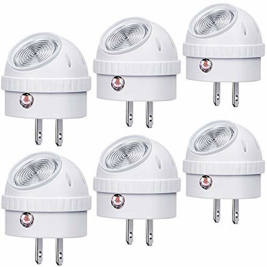 Picture of Emotionlite Plug-in Night Lights, Neutral White LED Nightlight, 360° Rotation, Dusk to Dawn Sensor, Kids, Adult, Bedroom, Hallway, Bathroom,Kitchen, Stairways, Corridor, UL Listed, 6 Pack