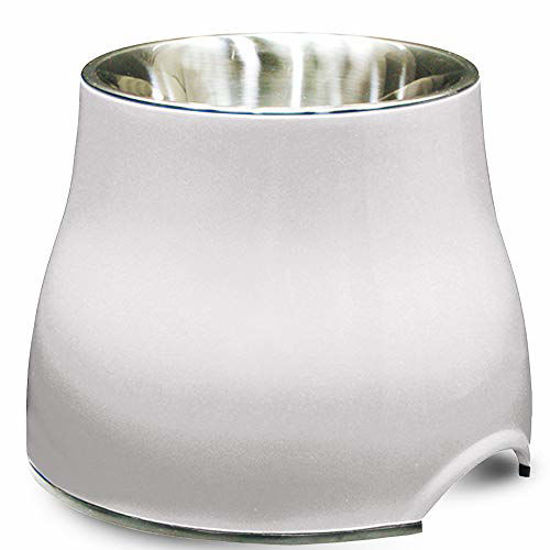 Picture of Dogit Elevated Dog Bowl, Stainless Steel Dog Food and Water Bowl for Large Dogs, White, 73753