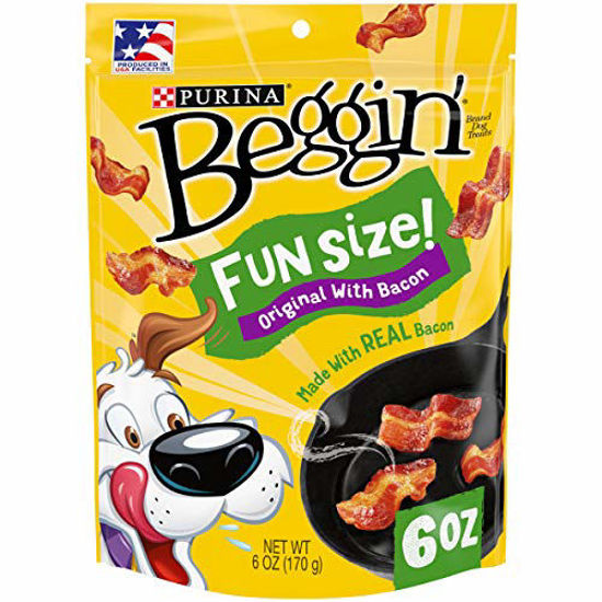 Picture of Purina Beggin Real Meat Dog Treats, Fun Size Original With Bacon - (6) 6 oz. Pouches