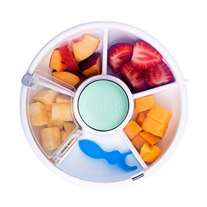 Picture of GoBe Kids Snack Spinner - Reusable Snack Container with 5 Compartment Dispenser and Lid | BPA and PVC Free | Dishwasher Safe | No Spill, Leakproof | for Toddlers, Babies, Home, Travel