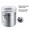 Picture of 4-Piece Stainless Steel Airtight Canister Set, ENLOY Food Storage Container for Kitchen Counter, Tea, Sugar, Coffee, Caddy, Flour Canister with Clear Acrylic Lid n' Locking Clamp Up to 65 oz