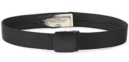 Picture of Black Travel Security Belt - Hidden Money Pouch - Non-Metal Buckle By SUOSDEY