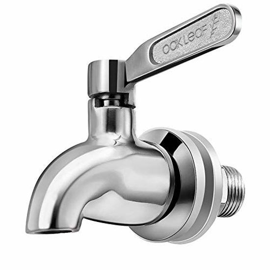 Picture of Beverage Dispenser Replacement Spigot,Oak Leaf Stainless Steel Spigot Polished Finished, Dispenser Replacement Faucet