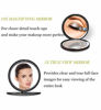 Picture of Magnifying Compact Cosmetic Mirror-DeWEISN Elegant Compact Pocket Makeup Mirror, Handheld Travel Makeup Mirror with Powerful 10x Magnification and 1x True View Mirror for Travel or Your Purse (Black)