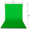 Picture of FHZON Green Screen Backdrop Without Stands Polyester Fabric Machine Washable Background Solid Color Pure Photography Photo Video Studio Booth Props 5x7ft YFH003