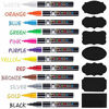 Picture of Professional Artist Quality Fine Tip Chalk Markers - Set of 12 Color Liquid Pens Dry Erase + BONUS 24 Chalkboard Stickers