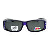 Picture of SA106 Womens Rhinestone Polarized Lens Rectangular 60mm Fit Over Sunglasses Purple