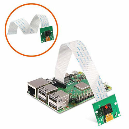 Picture of Aokin Raspberry Pi Camera Module 5MP 1080p OV5647 Sensor Video Webcam Compatible with 6inch 15Pin Ribbon Cable for Raspberry Pi Model A/B/B+,Pi 2 and Raspberry Pi 2.3,3B+ and Pi 4